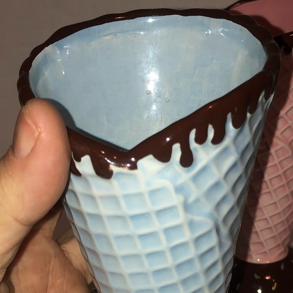 Whimsical Blue and Pink Cuisinart Waffle Cone Cups- excellent shape-7” tall used - Picture 2 of 9